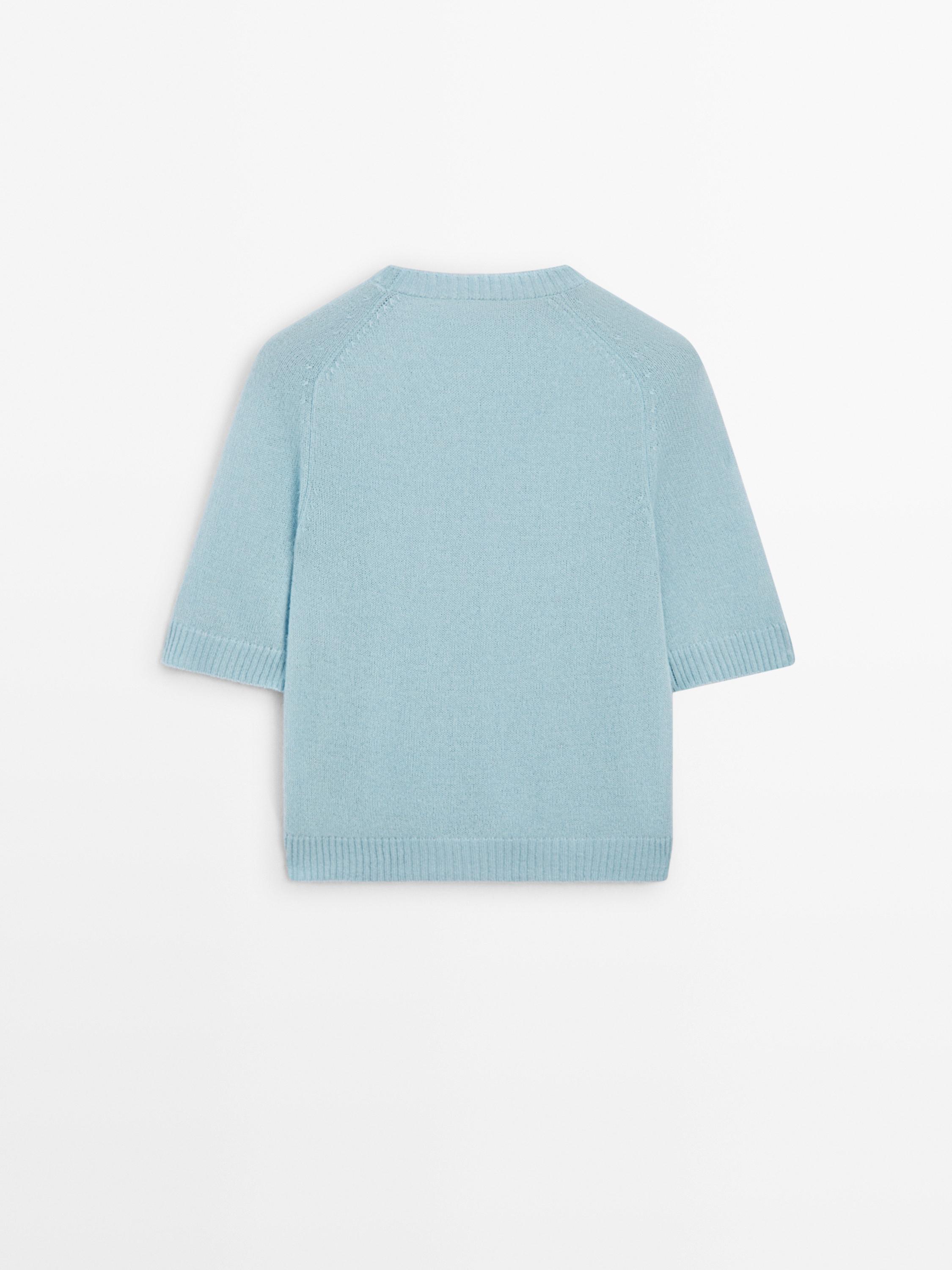 Pull manches courtes alpaga en maille